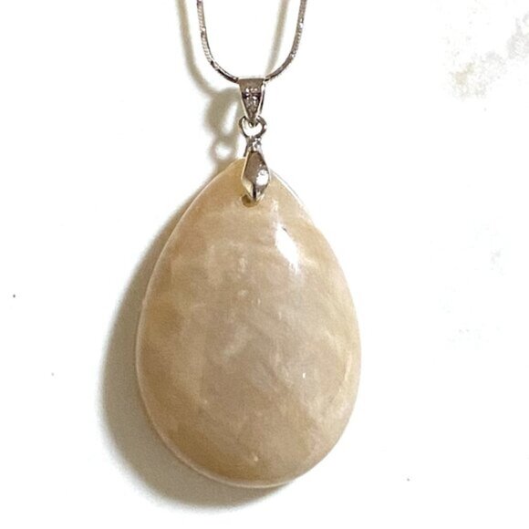 Natural Agate Pendant, Large Genuine Gemstone Water Drop Pendant - Picture 4 of 11